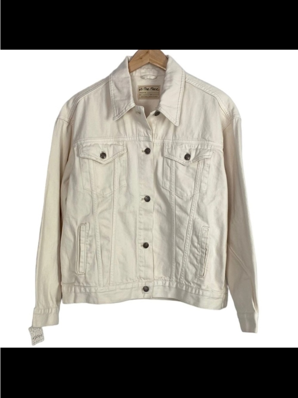 We The Free Cream Lightweight Denim Jacket